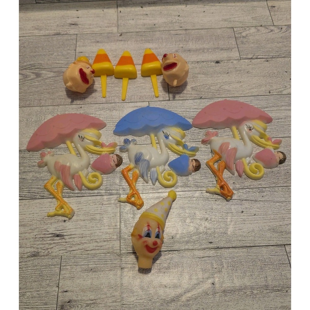 Vintage Cake Cupcake Topper Plastic Baby Clown